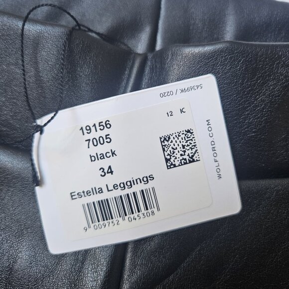Wolford Brand New Estella Faux Leather Leggings in Black - Picture 12 of 13